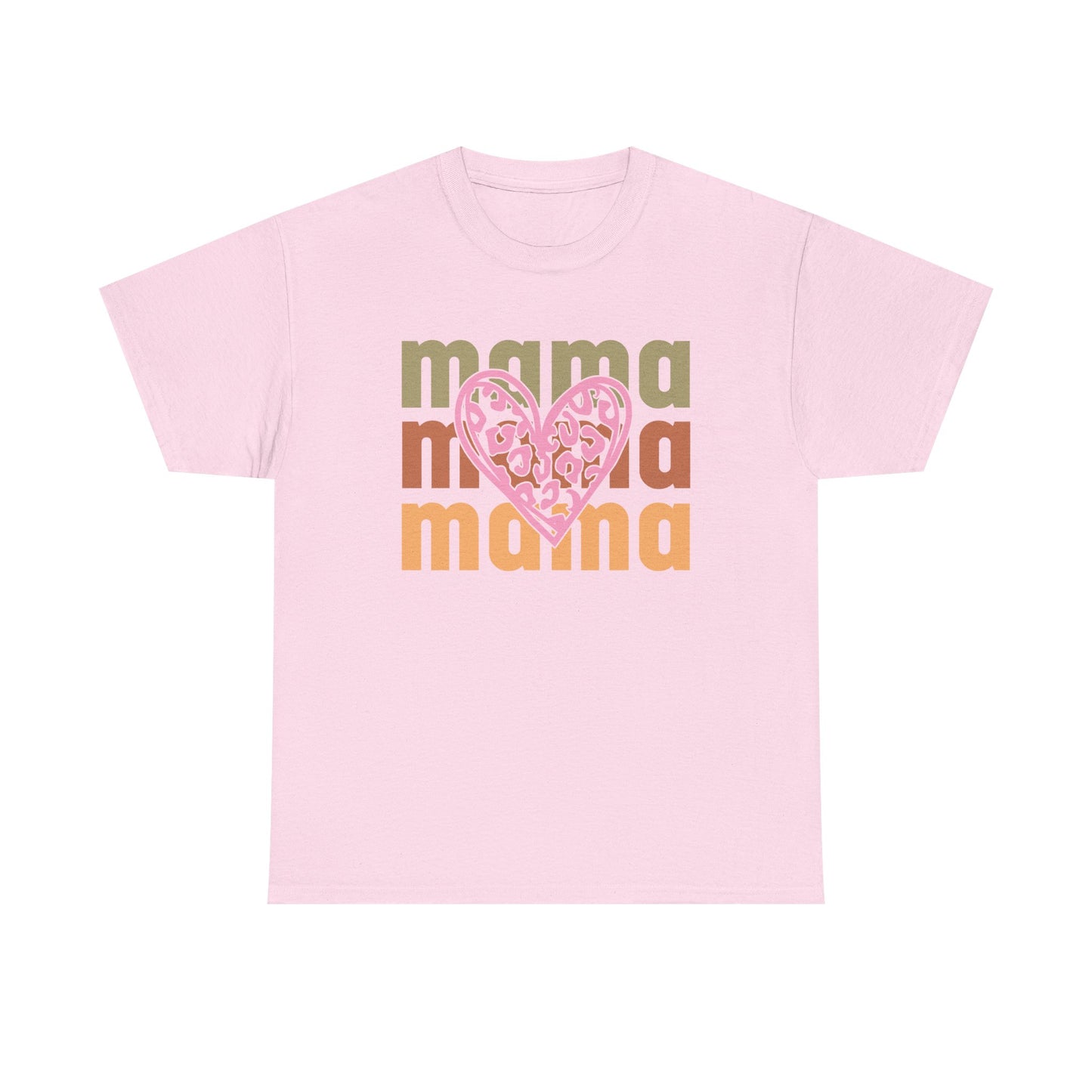 Mama Heart Heavy Cotton Tee – The Perfect Gift for Moms