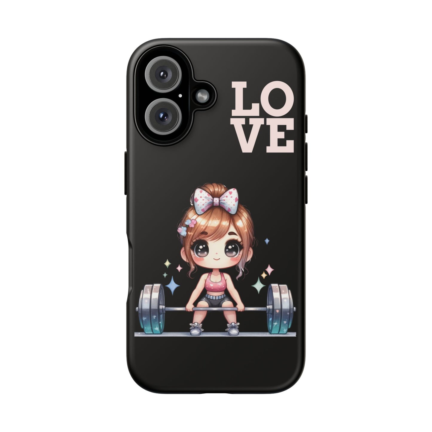 Cute Love-Themed Phone Case for Fitness Enthusiasts