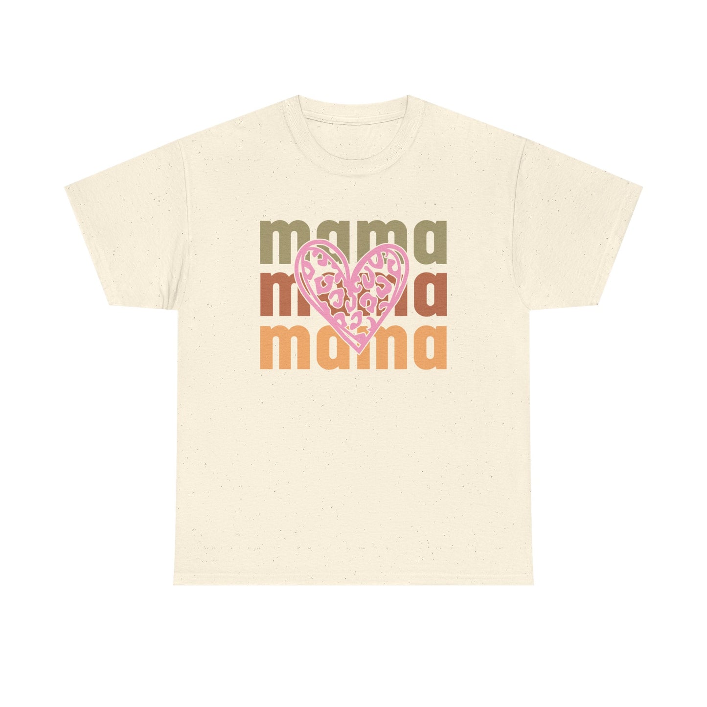 Mama Heart Heavy Cotton Tee – The Perfect Gift for Moms