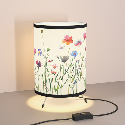 Floral Tripod Lamp - High-Res Printed Shade for Cozy Decor