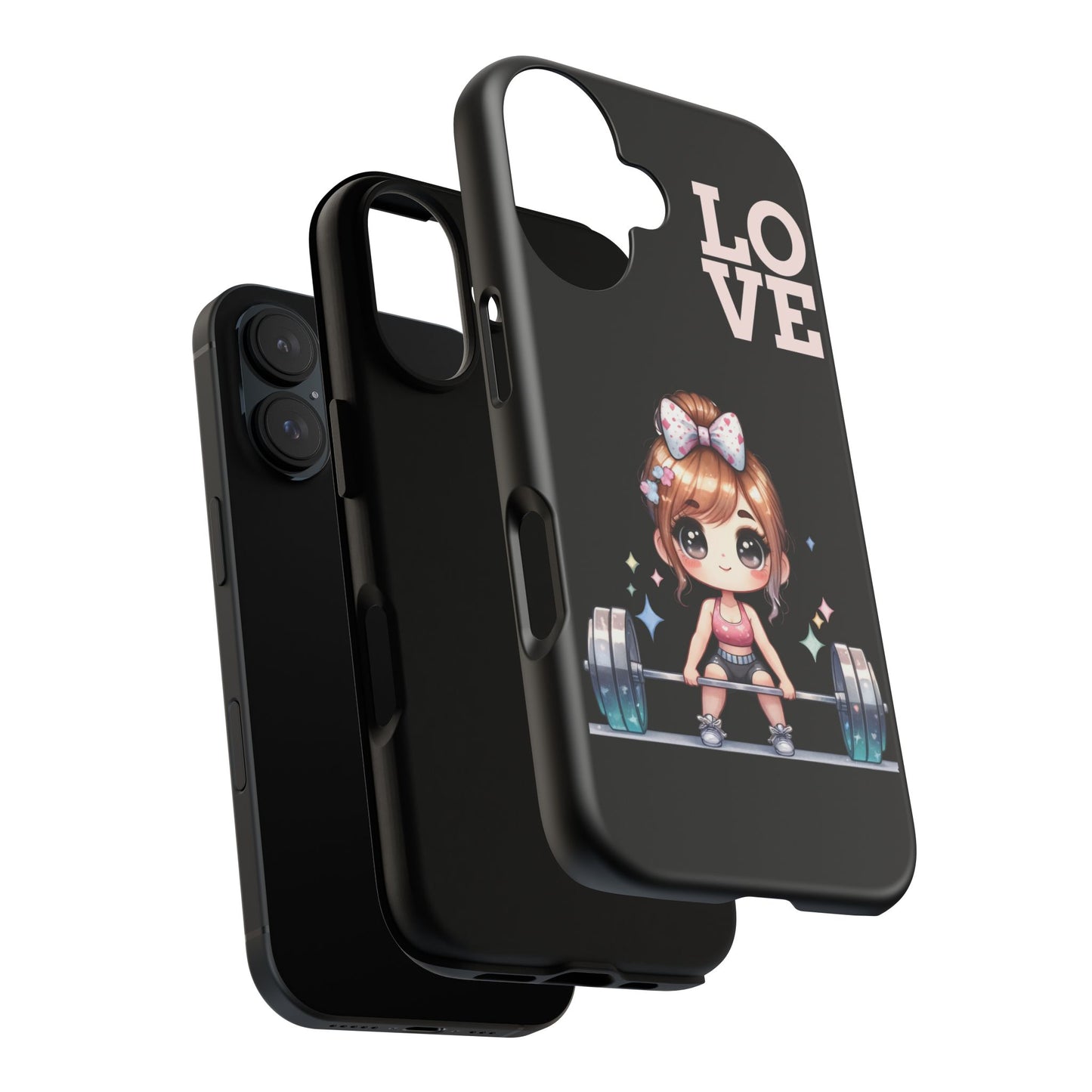 Cute Love-Themed Phone Case for Fitness Enthusiasts