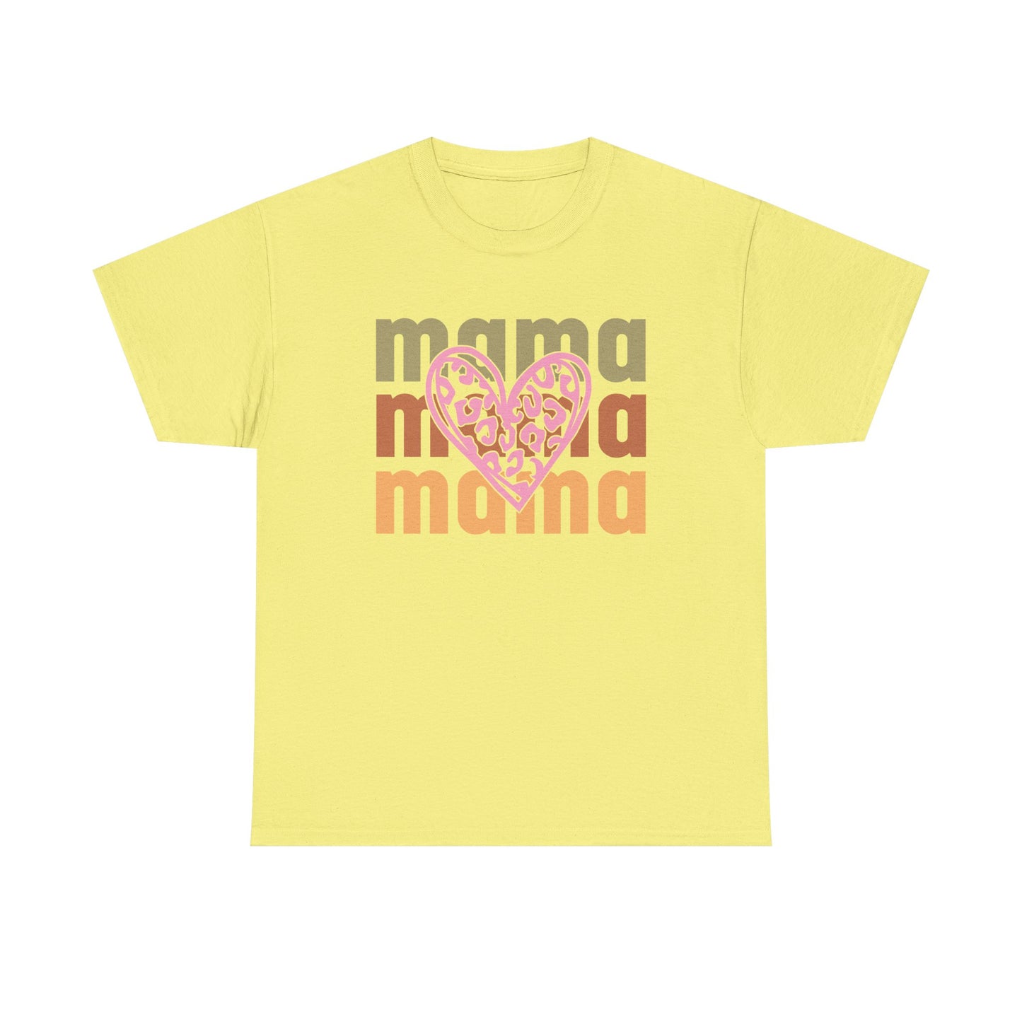 Mama Heart Heavy Cotton Tee – The Perfect Gift for Moms