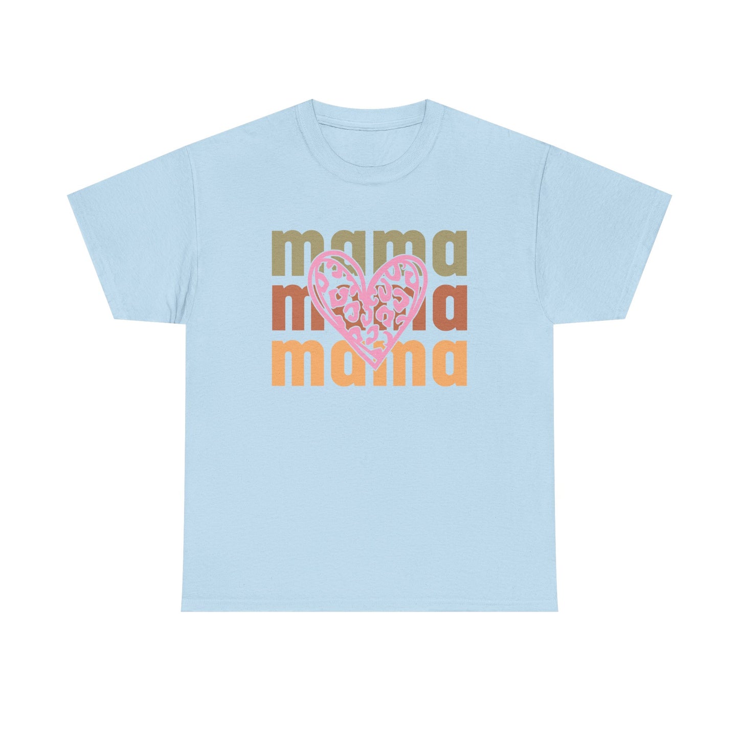 Mama Heart Heavy Cotton Tee – The Perfect Gift for Moms