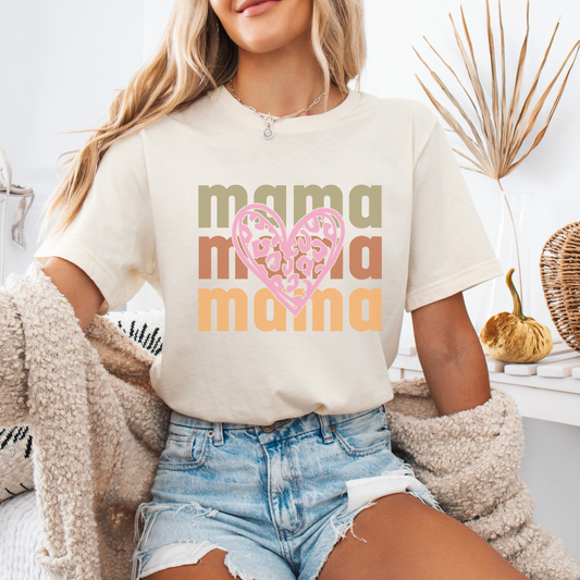 Mama Heart Heavy Cotton Tee – The Perfect Gift for Moms