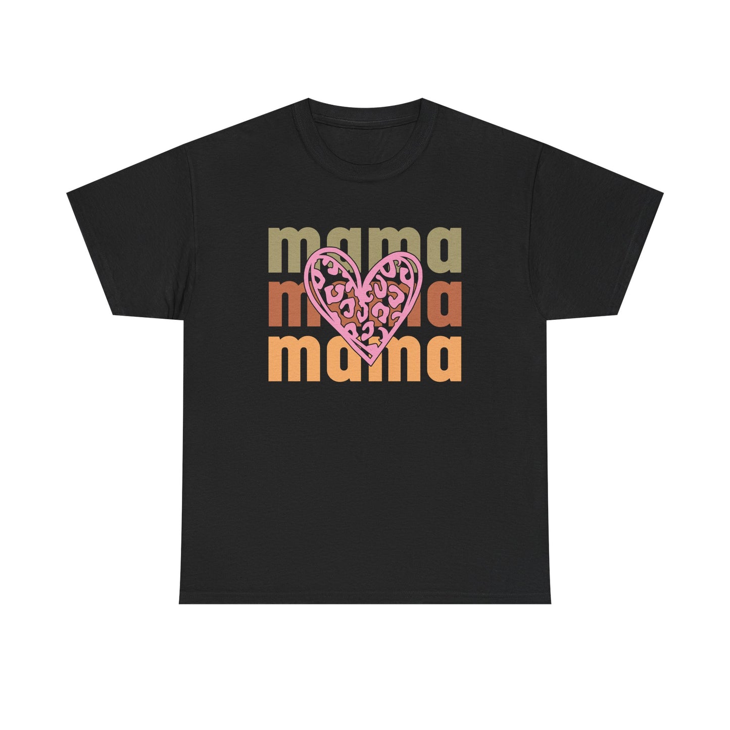 Mama Heart Heavy Cotton Tee – The Perfect Gift for Moms