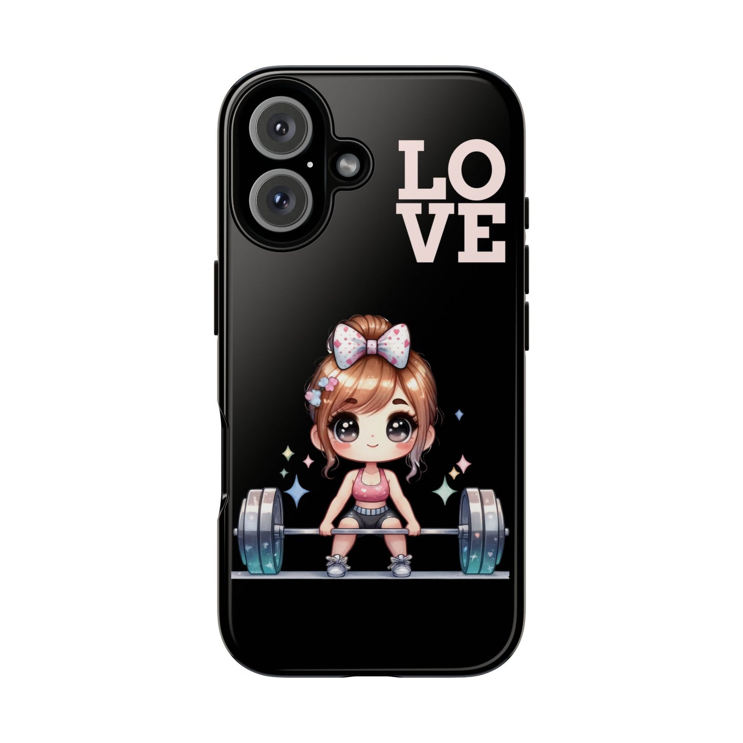 Cute Love-Themed Phone Case for Fitness Enthusiasts