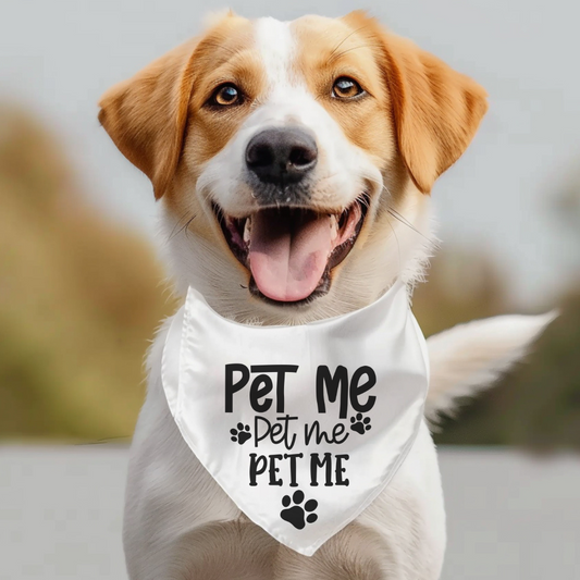 Collar tipo bandana para mascotas: diseño "Pet Me" para perros con estilo 