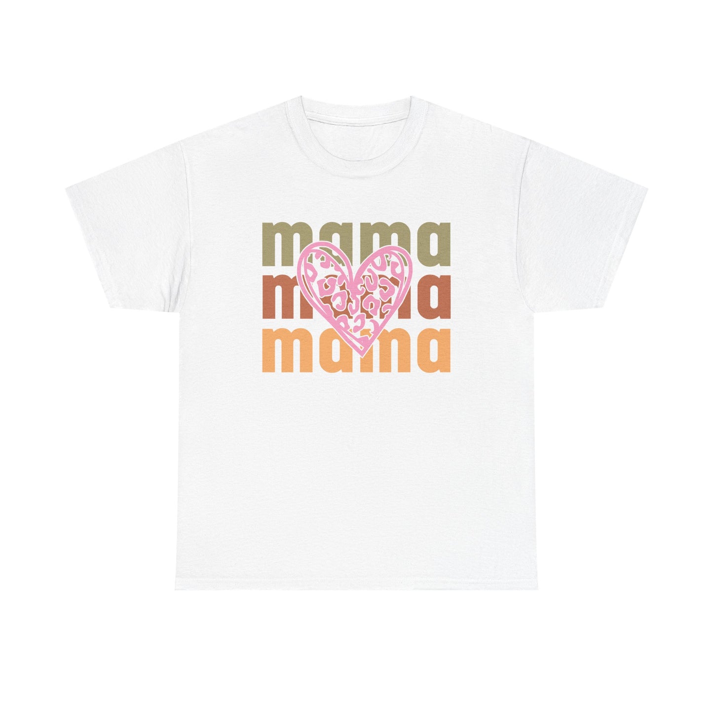 Mama Heart Heavy Cotton Tee – The Perfect Gift for Moms